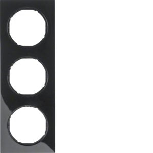 Berker - Abdeckrahmen Rahmen sw/gl 10132245 3fach