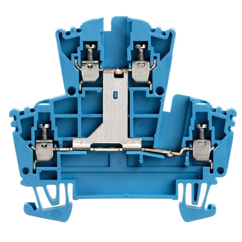 Weidmüller - Durchgangs-Reihenklemme Doppelklemme WDK 2.5V BL − 50 Stück