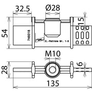 DEHN - Anschlusselement für EuK-Vorrichtung Erdungspatrone EP NH1 3 TI M10 NH 1..3 teilisoliert