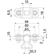OBO Bettermann - Befestigungsschelle für Kabel/Rohre Abstandschelle ASL 733 63 G mit Langloch 53-63mm
