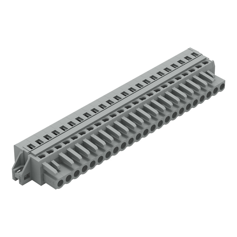 WAGO - Kabelsteckverbinder für Leiterplattensteckverbinder 1-Leiter-Federleiste 231-123/027-000 CAGECLAMP,2,5 mm²,gr − 10 Stück