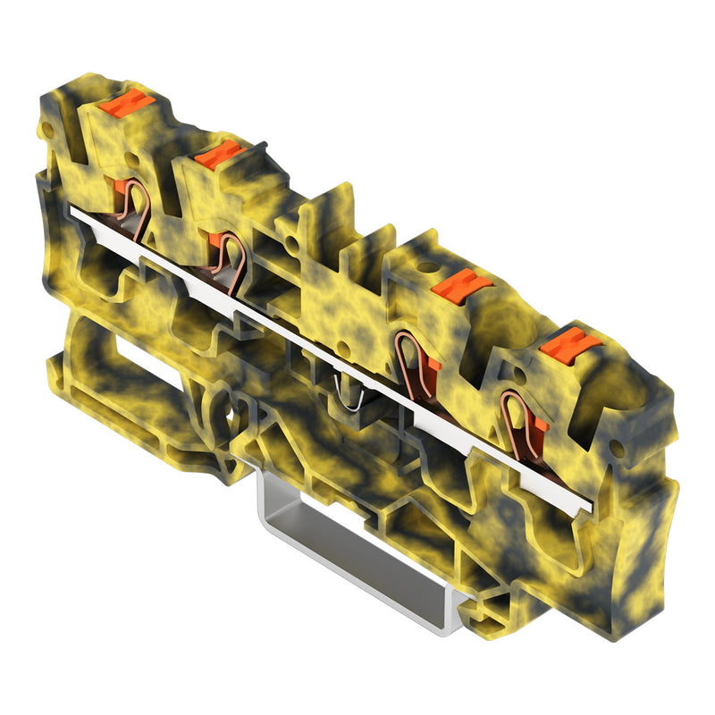 WAGO - Durchgangs-Reihenklemme 4-Leiter-Durchgangsklemme 2204-1401/000-053 Drücker,4mm²,dgr-ge − 50 Stück