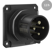 Walther Werke - CEE-Gerätestecker (IEC 60309) CEE NEO Anbaugerätestecker FW611412CC gerade 16A 4P 12h − 10 Stück