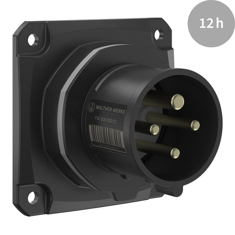Walther Werke - CEE-Gerätestecker (IEC 60309) CEE NEO Anbaugerätestecker FW611412CC gerade 16A 4P 12h − 10 Stück