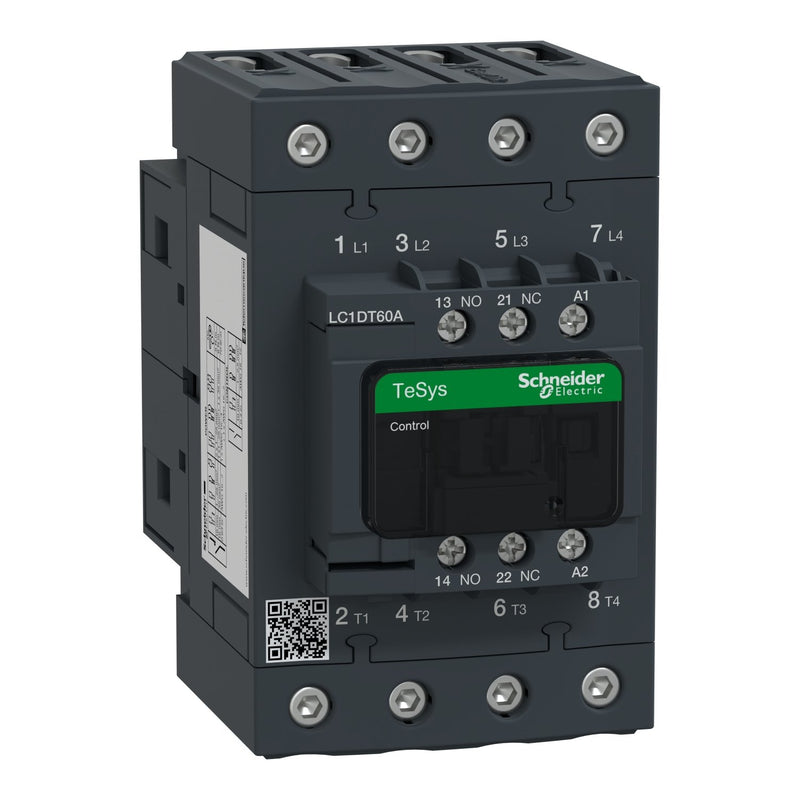 Schneider Electric - Leistungsschütz zum Schalten von Wechselstrom Leistungsschütz LC1DT60AB7 4P,60A,24V 50/60HZ
