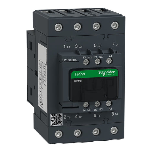 Schneider Electric - Leistungsschütz zum Schalten von Wechselstrom Leistungsschütz LC1DT60AB7 4P,60A,24V 50/60HZ