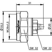 Telegärtner - Koax-Steckverbinder 7-16-Kabelstecker löt 100024421 50Ohm G10(UT141)