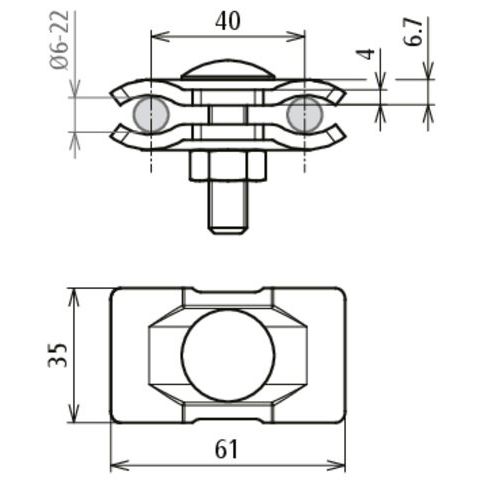 DEHN - Verbinder für Blitzschutz Parallelverbinder PV 6.22FRM10X40STTZN St/tZn