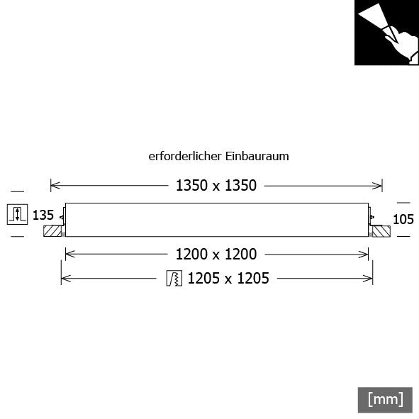 LTS Licht&Leuchten - Decken-/Wandleuchte LED-Einbauleuchte PLL551200302/DALI 197W 3000K 15029lm