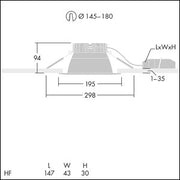 Thorn - Downlight/Strahler/Flutlicht LED-Downlight CETUS3M2000-840HFRWH 840