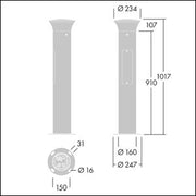Thorn - Wegeleuchte LED - Pollerleuchte ADELIEBS #96265421 10L25SLA730RGBR/SCL2