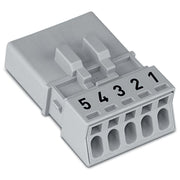 WAGO - Steckverbinder für steckbare Gebäudeinstallation Stecker 5-polig 890-255 Kod. B,grau − 50 Stück