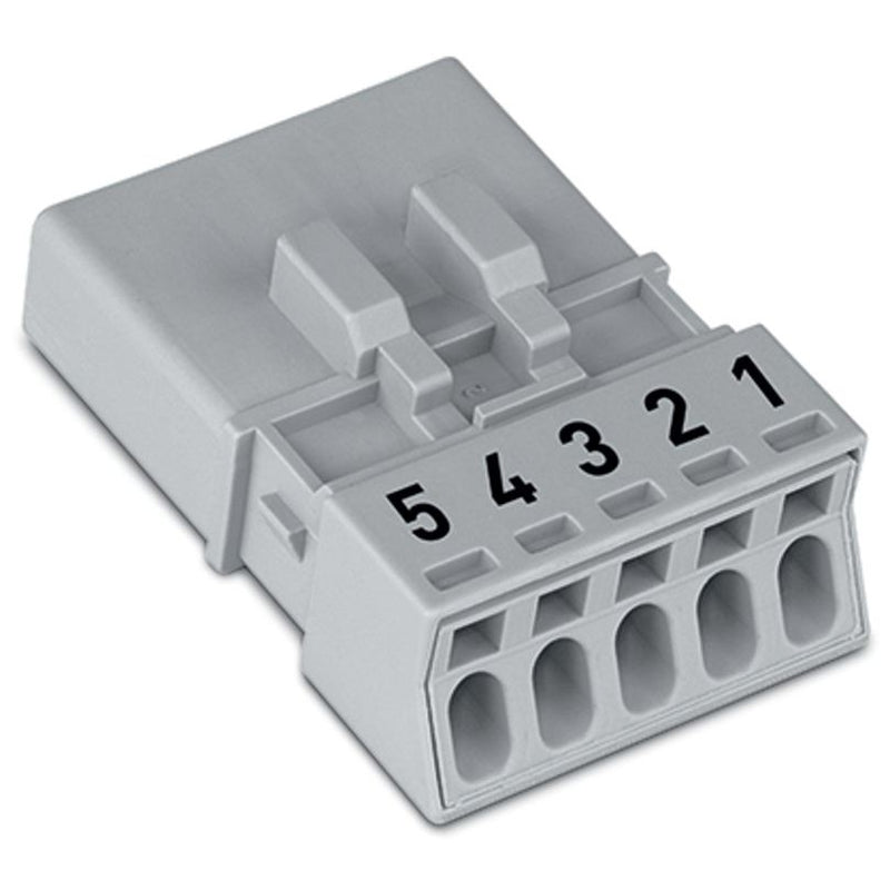 WAGO - Steckverbinder für steckbare Gebäudeinstallation Stecker 5-polig 890-255 Kod. B,grau − 50 Stück