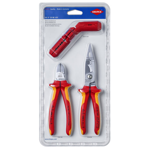 Knipex-Werk - Werkzeugset Elektro-Installationsset 00 31 30 BK V01 Satz 3-tlg. − 1 Stück by Knipex-Werk
