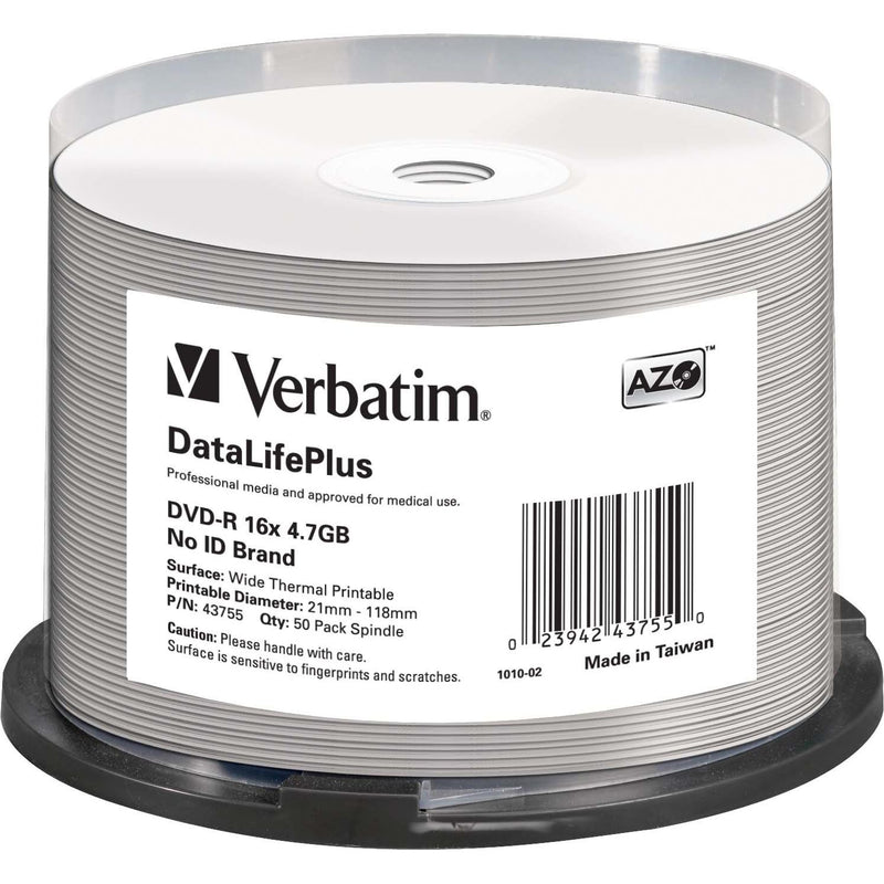 Verbatim - Speichermedium digital DVD-R 4.7GB/120Min/16x 43755 (VE50) Cakebox (50 Disc) − 4 Packung
