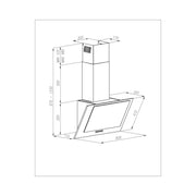 Amica - Dunstabzugshaube Kaminhaube KH 17118-1 S GlassLineBlack