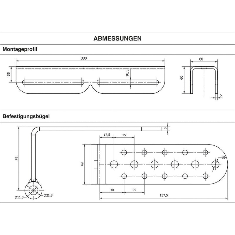 Scharnberger+Hasenbein - Mechanisches Zubehör/Ersatzteile für Leuchten Eckhalter 330mm 39472