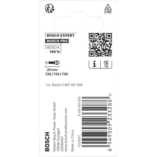 Bosch - Bit-Set PRO T Impact Bit 2608522479 Set, 25 mm, 3-tlg