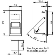 Telegärtner - Kommunikationsanschlussdose Kupfer Modulaufnahme 100021412 25x50,1-fach − 125 Stück