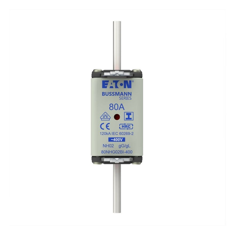 Eaton - Messersicherung Sicherungseinsatz Nieders. 80NHG02BI-400 80A AC 400V 120kA − 3 Stück
