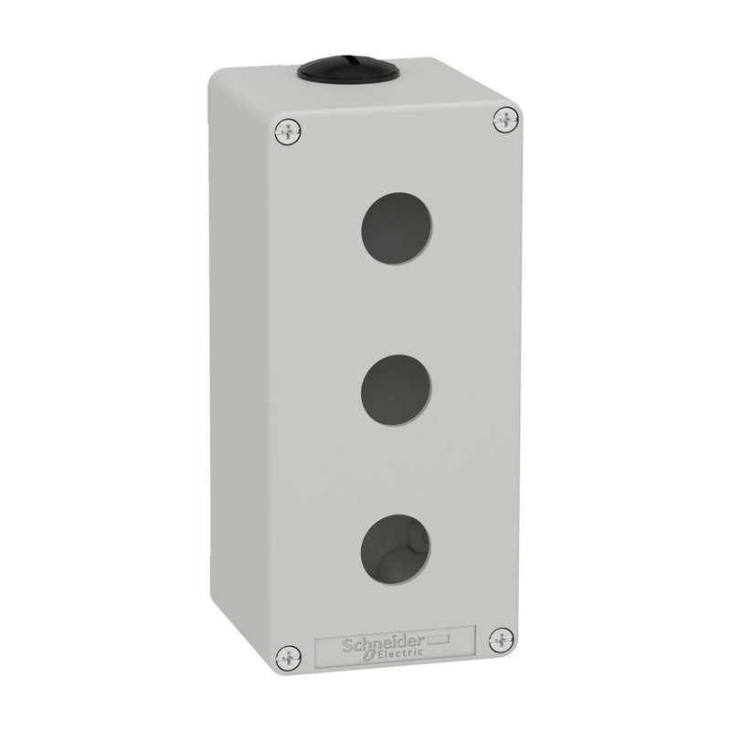 Schneider Electric - Gehäuse für Befehls- und Meldegeräte Leergehäuse XAP, Metall XAPD3503 grau, für 3x22mm
