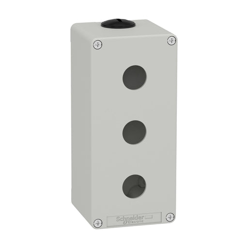 Schneider Electric - Gehäuse für Befehls- und Meldegeräte Leergehäuse XAP, Metall XAPD3503 grau, für 3x22mm