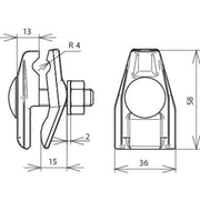 DEHN - Anschlussklemme für Blitzschutz Anschlussklemme RG AK710FRM10X #371007 Fl 0,4-12 f.Rd 7-10