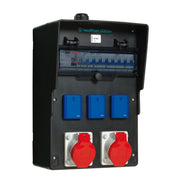Walther Werke - CEE-Steckdosen-Kombination (IEC 60309) Wandverteiler 6470202 vollgummi, sw