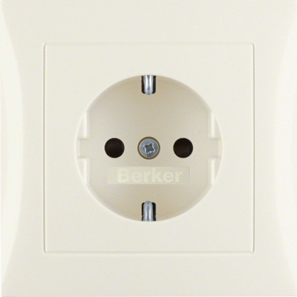 Berker - Steckdose SCHUKO-Steckdose ws/gl 47228982 m.Abdeckplatte