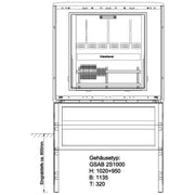 GSAB Elektrotechnik - Zähler-Komplettschrank Meßschrank Gr.2 42.W400.M-hanse incl. Sockel