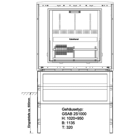 GSAB Elektrotechnik - Zähler-Komplettschrank Meßschrank Gr.2 42.W400.M-hanse incl. Sockel