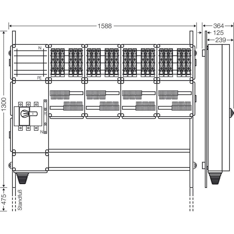 Hensel - Verteilerschrank für Energieversorgung Ladeverteiler Mi EV 11kW 24000 f.24 Ladep. a 11kW