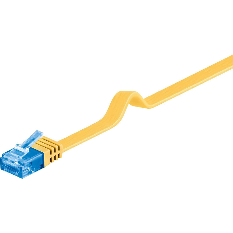 Goobay - Patchkabel Kupfer Flachkabel U/UTP Cat6a 96329 gelb 3m