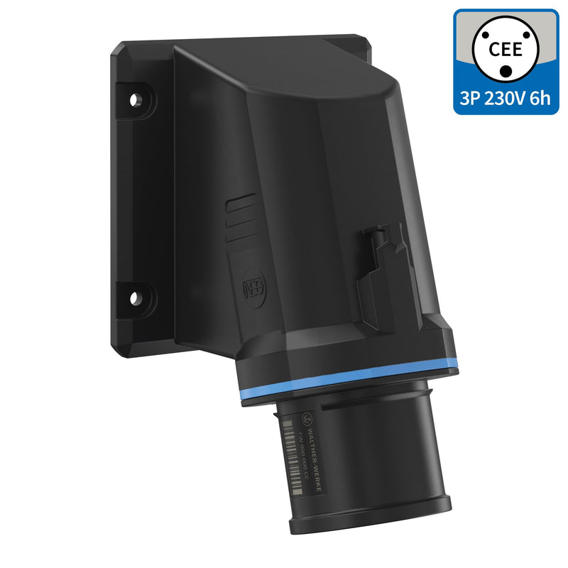 Walther Werke - CEE-Gerätestecker (IEC 60309) CEE NEO Anbaugerätestecker FW731306CC schräg 32A 3P 6h