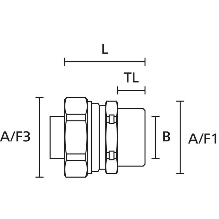 HellermannTyton - Metall-Schutzschlauch-Verschraubung VERSCHR. PCS40-FMC-PG36  − 2 Stück
