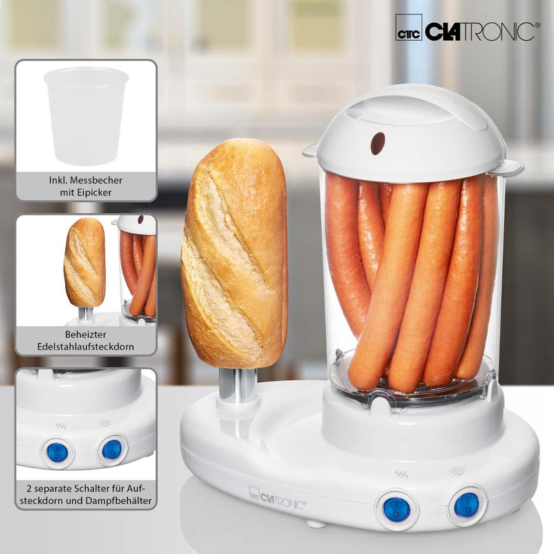 CLATRONIC - Eierkocher Hot-Dog-Maker/Eierkocher CTC HDM 3420 EK N ws − 6 Stück