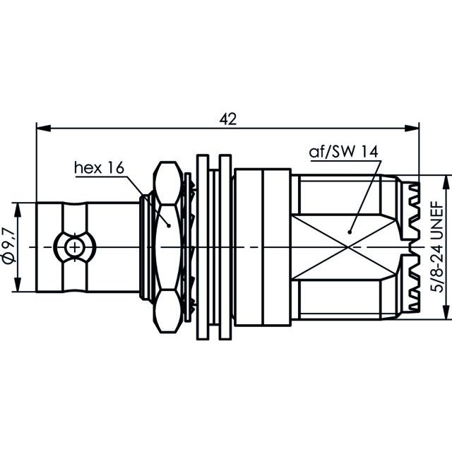Telegärtner - Koax-Kupplung Adapter BNC-UHF (F-F) 100023642