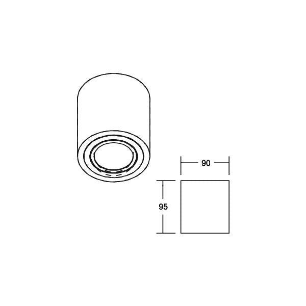 Brumberg Leuchten - Downlight/Strahler/Flutlicht Anbaumodul rund 45107550 strukturweiß