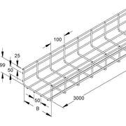 Niedax - Gitterrinne Gitterrinne U-förmig MTS 105.200 F 105x200x3000mm − 3 Meter