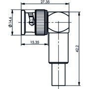 Telegärtner - Koax-Steckverbinder BNC Kabelwinkelstecker 100023308 cr/cr für RG 58(G1)