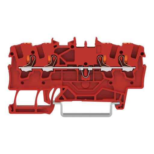 WAGO - Durchgangs-Reihenklemme 4-Leiter-Durchgangsklemme 2201-1403 1,5 mm²,rot − 100 Stück