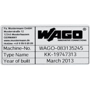 WAGO - Kennzeichnungsmaterial Typenschilder 70x33mm si 210-802