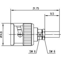 Telegärtner - Koax-Steckverbinder BNC-Kabelstecker 100023509 Crimp G19 (PSF 1/7M)