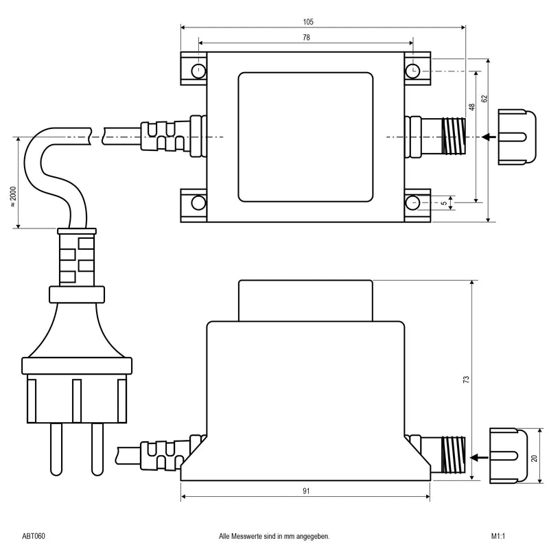 EVN Lichttechnik - Trafo für NV-Lichtsystem/NV-Halogenlampe Trafo ABT 060 60W IP44
