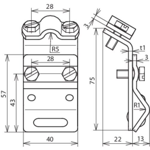 DEHN - Anschlussklemme für Blitzschutz Dachrinnenklemme DRKZS7.10W13.25V2A NIRO f.Wulst 13-25mm