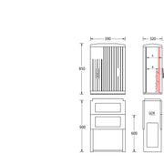 uesa - Gehäuse/Schaltschrank (leer) Normschrank IP44 A070-850 850x590x320mm