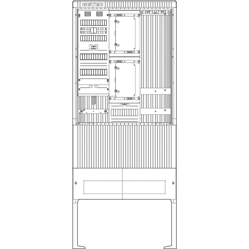 ABN - Zähler-Komplettschrank Zähleranschlusssäule SZ207ZL2501A 2 ZPAPZ Leerpl. 5pol