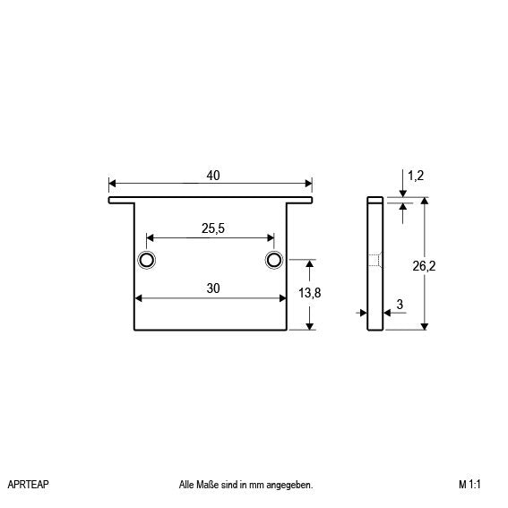 EVN Lichttechnik - Mechanisches Zubehör/Ersatzteile für Leuchten Alu-Profil-Endplatte APRTEAP inkl. 2xSchrauben