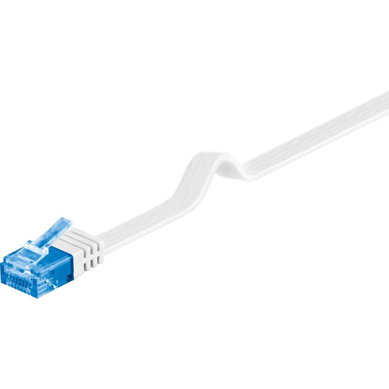 Goobay - Patchkabel Kupfer Flachkabel U/UTP Cat6a 96358 weiß 7m