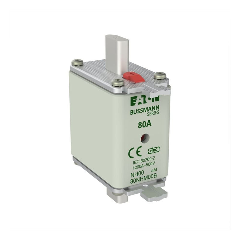 Eaton - Messersicherung Sicherungseinsatz Nieders. FUSE NH 00#80NHM00B 80A AC 500V 120kA − 3 Stück